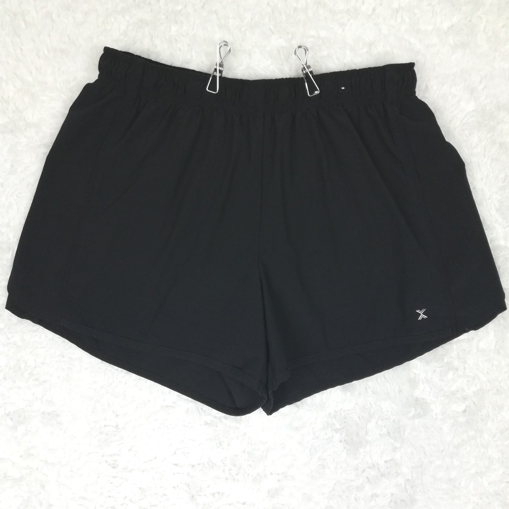 Xersion Womens Shorts Black Running High Rise Pull On Athletic Inner Brief L